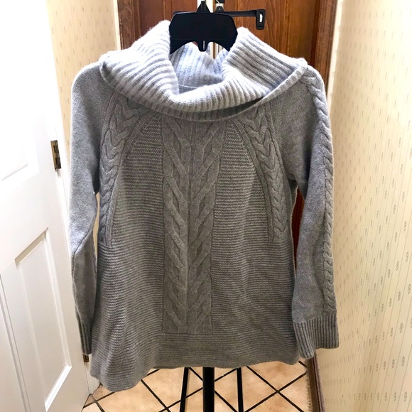COPY - Talbots Cashmere Ribbed and Cable Cowl Neck NWOT Medium Petite